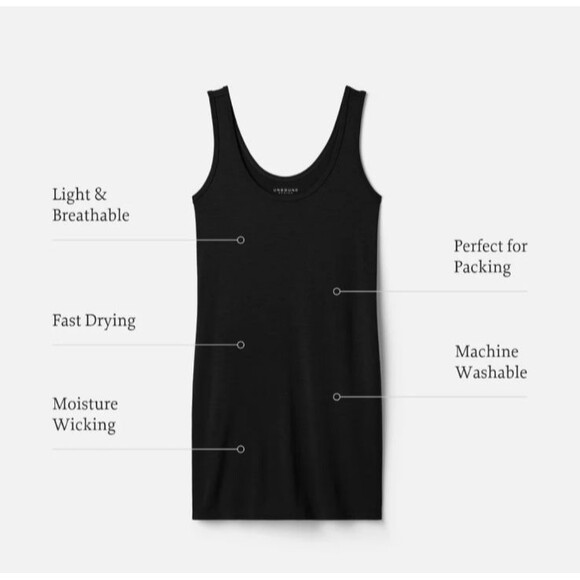 UNBOUND MERINO Women’s Mini Merino Tank Dress Small Blue Light Breathable Basic - Picture 7 of 8